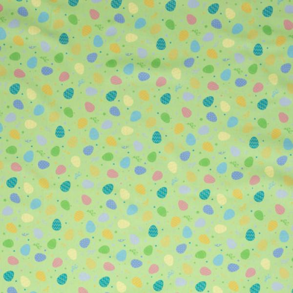 Bauwoll Druck Bunte Eier auf Grün von Happy Easter by Swafing 